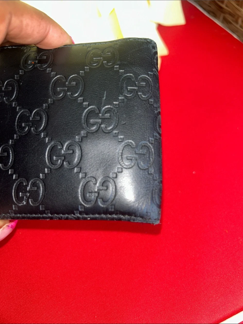 Gucci Black Embossed GG Leather Wallet
